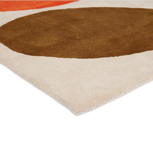 Close-up texture of Orla Kiely Giant Multi Stem wool rug showing 1.8cm hand-tufted pile