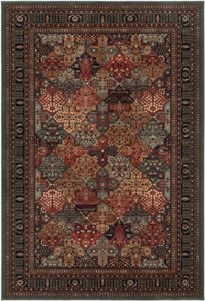 Decorative rug with intricate pattern and border