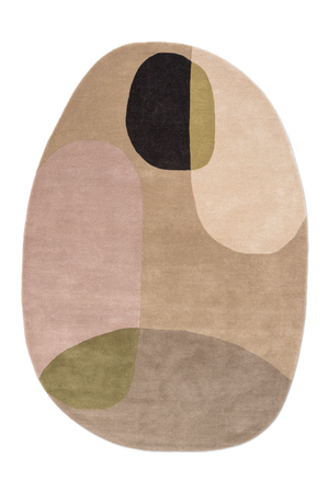 Brink & Campman Decor Miller Autumn tapijt in zandbeige, poederroze en olijfgroen, bovenaanzicht