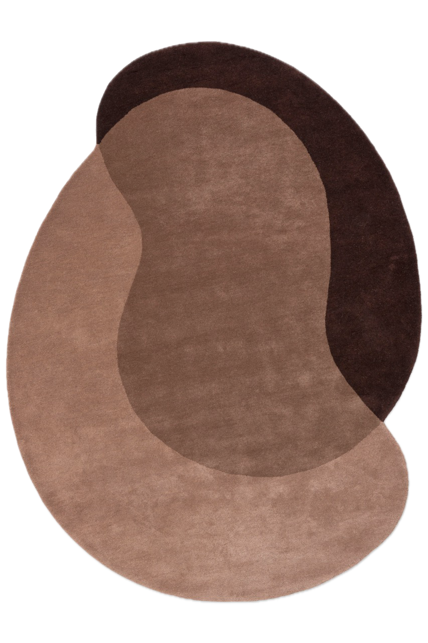 Brink & Campman Element Lane Red tapijt in oudroze, mauvebruin en aubergine, bovenaanzicht