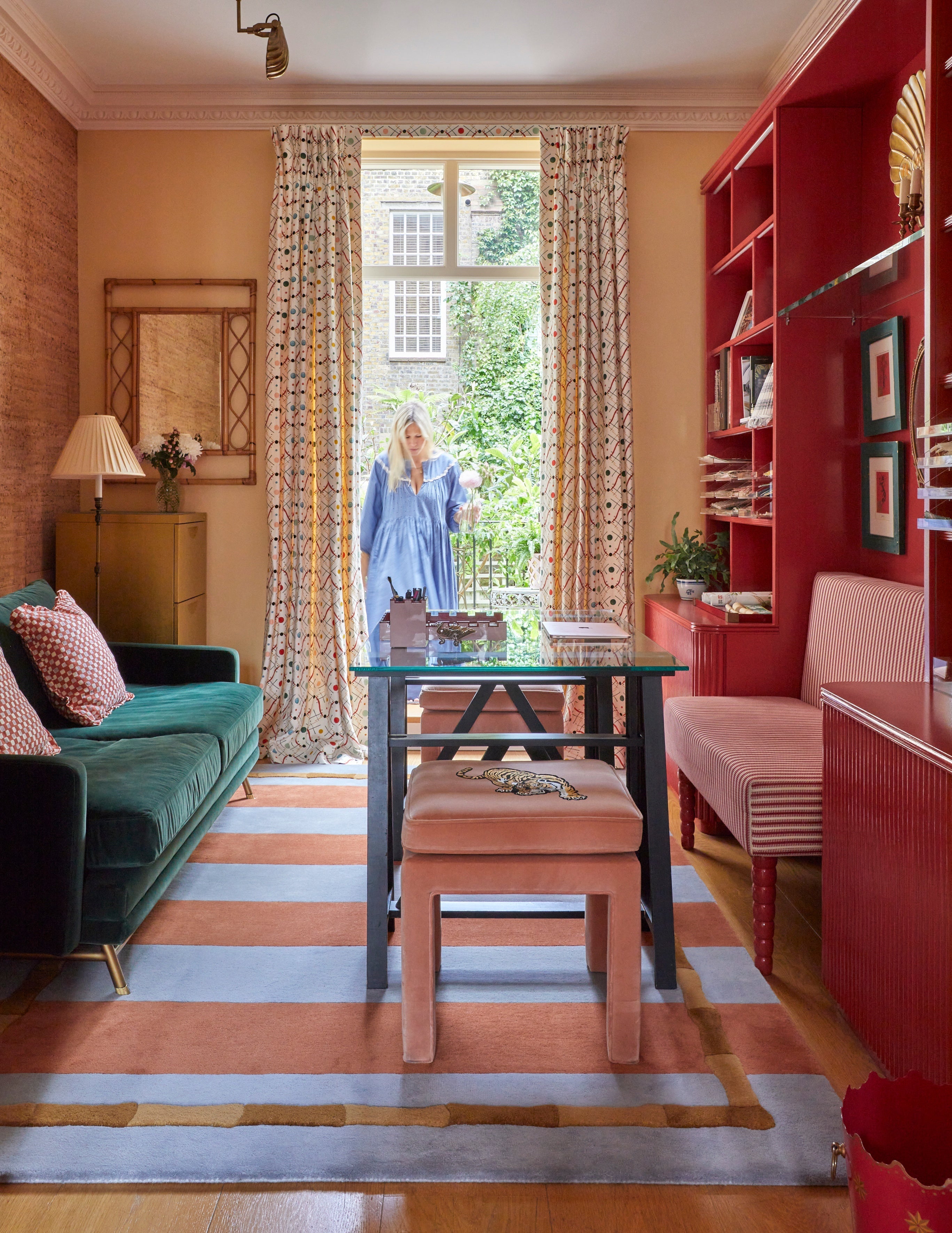 Layered Alice Crawley Bamboo Stripe Blue Rust