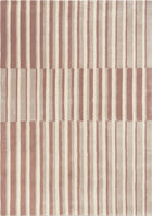 Brink & Campman Decor Pilar Blush rug in dusty pink with cream and greige stripes, top view