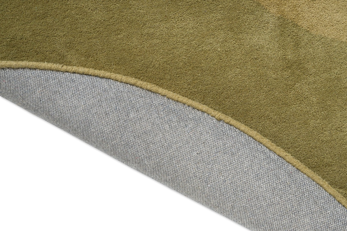 Tapis Brink & Campman Element Lane Green, détail du bord replié et du dos