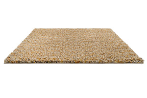 Tapis Brink & Campman Loom Calendula jaune souci, ocre et crème, vue en perspective