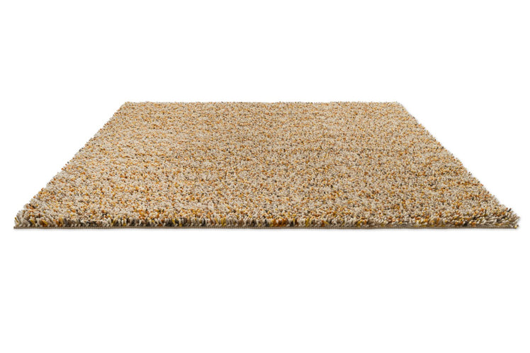 Tapis Brink & Campman Loom Calendula jaune souci, ocre et crème, vue en perspective