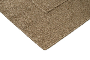 Brink & Campman Senso Blocks Fur Brown tapijt, detail van hoek en weefsel