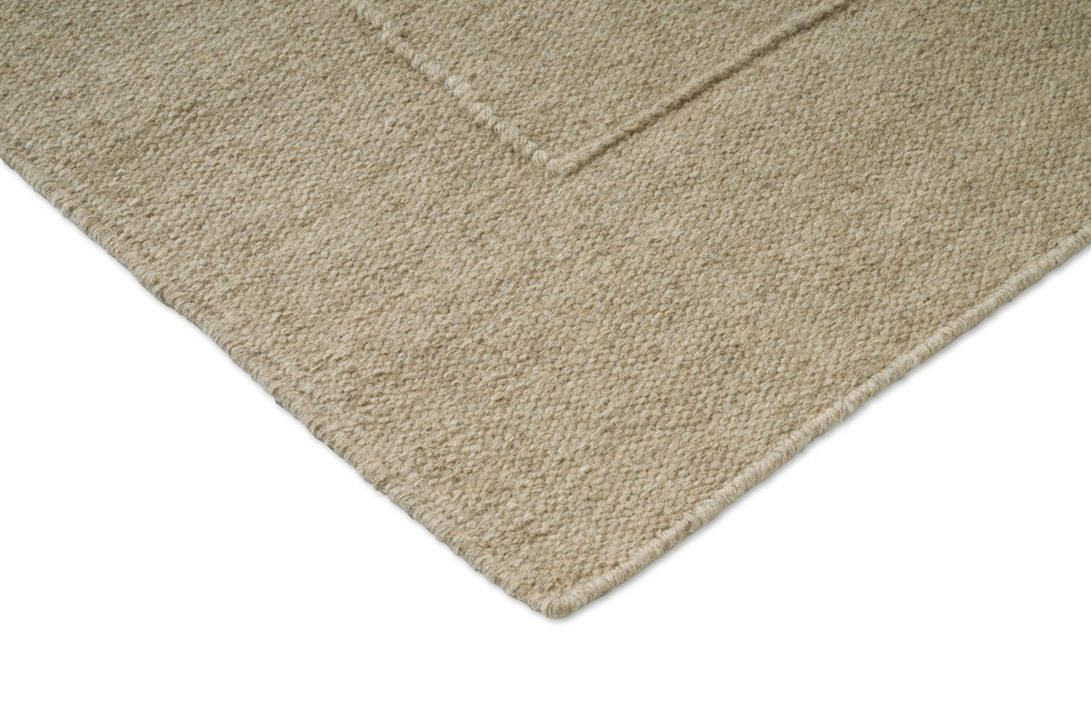 Brink & Campman Senso Blocks Natural tapijt, detail van hoek en weefsel