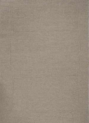 Tapis Brink & Campman Senso Blocks Soft Taupe taupe gris aux trois blocs en relief, vue de dessus
