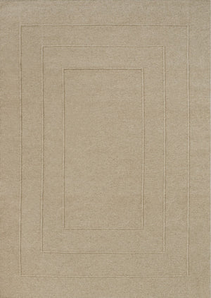 Brink & Campman Senso Border Natural tapijt in zandbeige met drie kaders in reliëf, bovenaanzicht