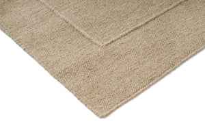 Brink & Campman Senso Border Natural tapijt, detail van hoek en weefsel