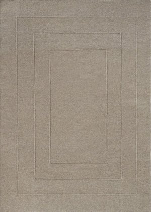 Brink & Campman Senso Border Soft Taupe tapijt in grijs taupe met drie kaders in reliëf, bovenaanzicht