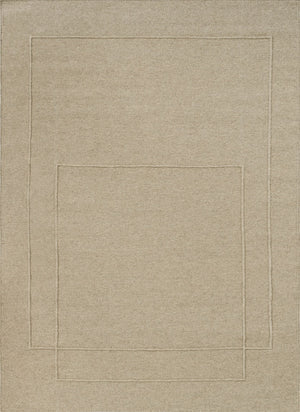 Brink & Campman Senso Level Natural tapijt in zandbeige met twee rechthoeken in reliëf, bovenaanzicht
