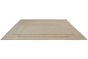 Brink & Campman Senso Level Natural tapijt in zandbeige met twee rechthoeken in reliëf, in perspectief
