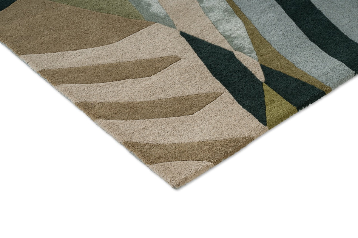 Harlequin Atelier Lagoon tapijt, detail van hoek en pool
