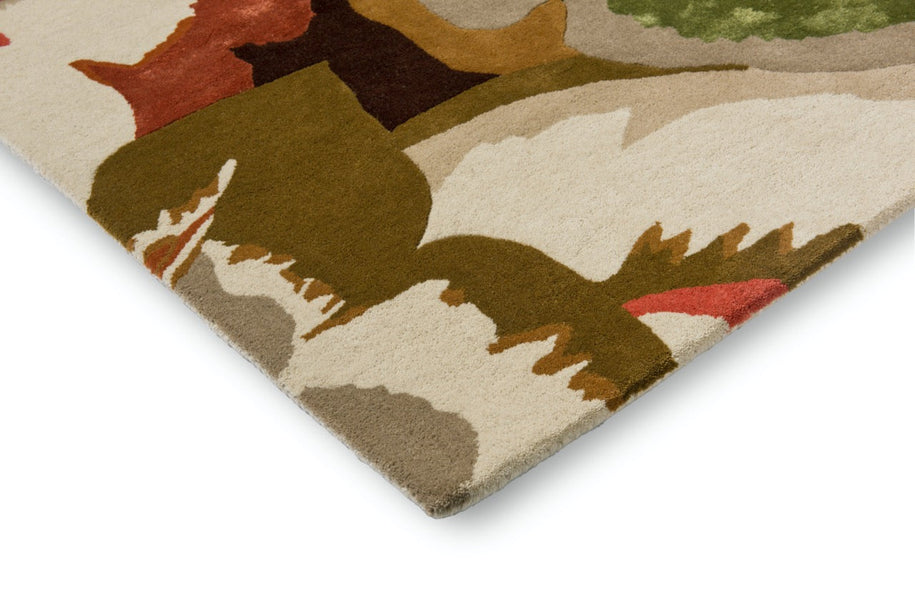 Detail edge of Harlequin Calathea Amber hand-tufted wool-viscose rug