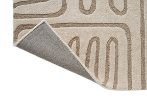 Harlequin Hollow Pebble tapijt, detail van omgeslagen hoek en rug