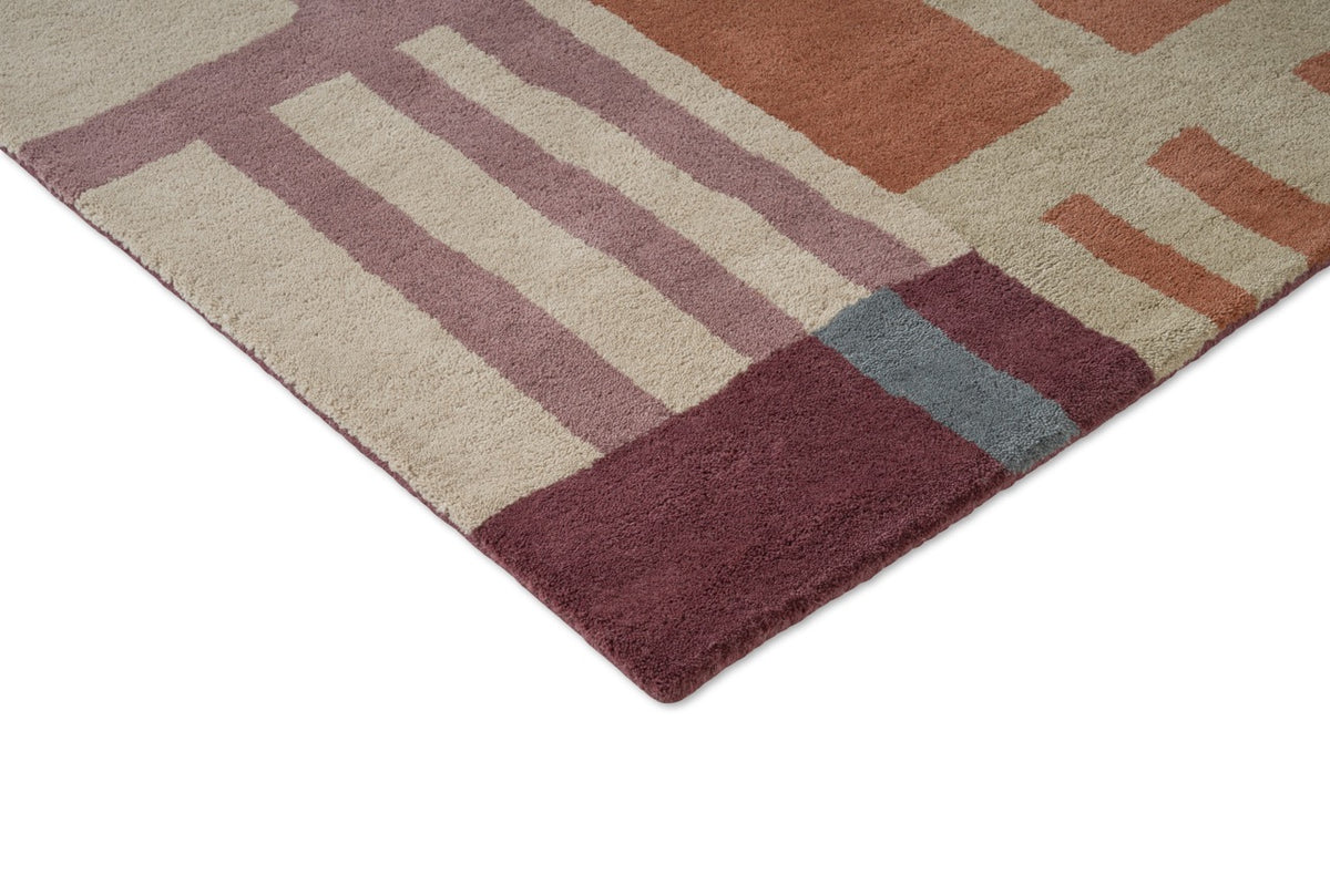 Tapis Harlequin Monolith Cinnabar Amber, détail de l'angle et du poil