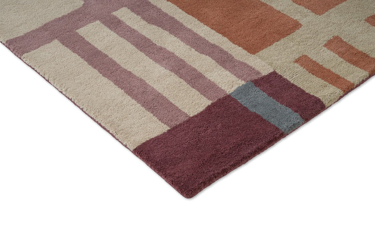 Tapis Harlequin Monolith Cinnabar Amber, détail de l'angle et du poil