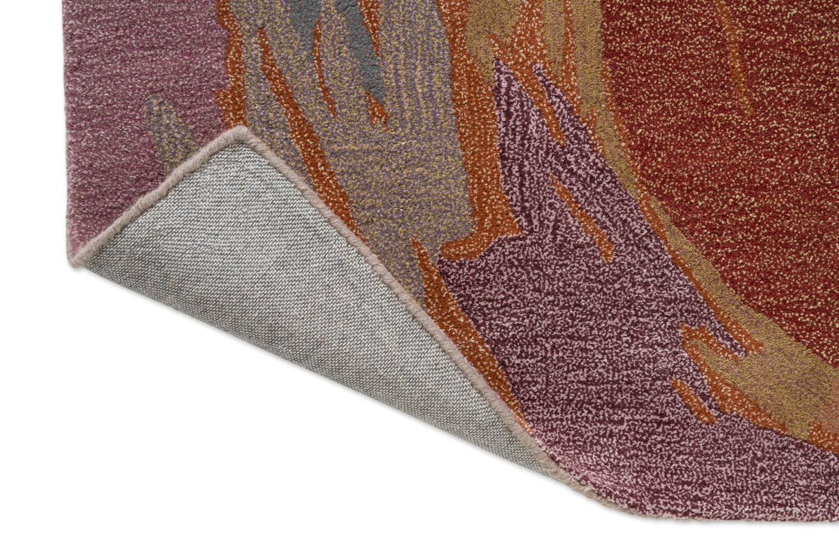 Harlequin Saltillo Rosewood Teppich, Detail von umgeschlagener Ecke und Rücken