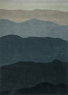 Tapis Harlequin Sedimentary Midnight bleu pétrole et bleu nuit, vue de dessus