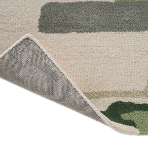 Tapis Harlequin Zeal Forest, détail de l'angle replié et du dos
