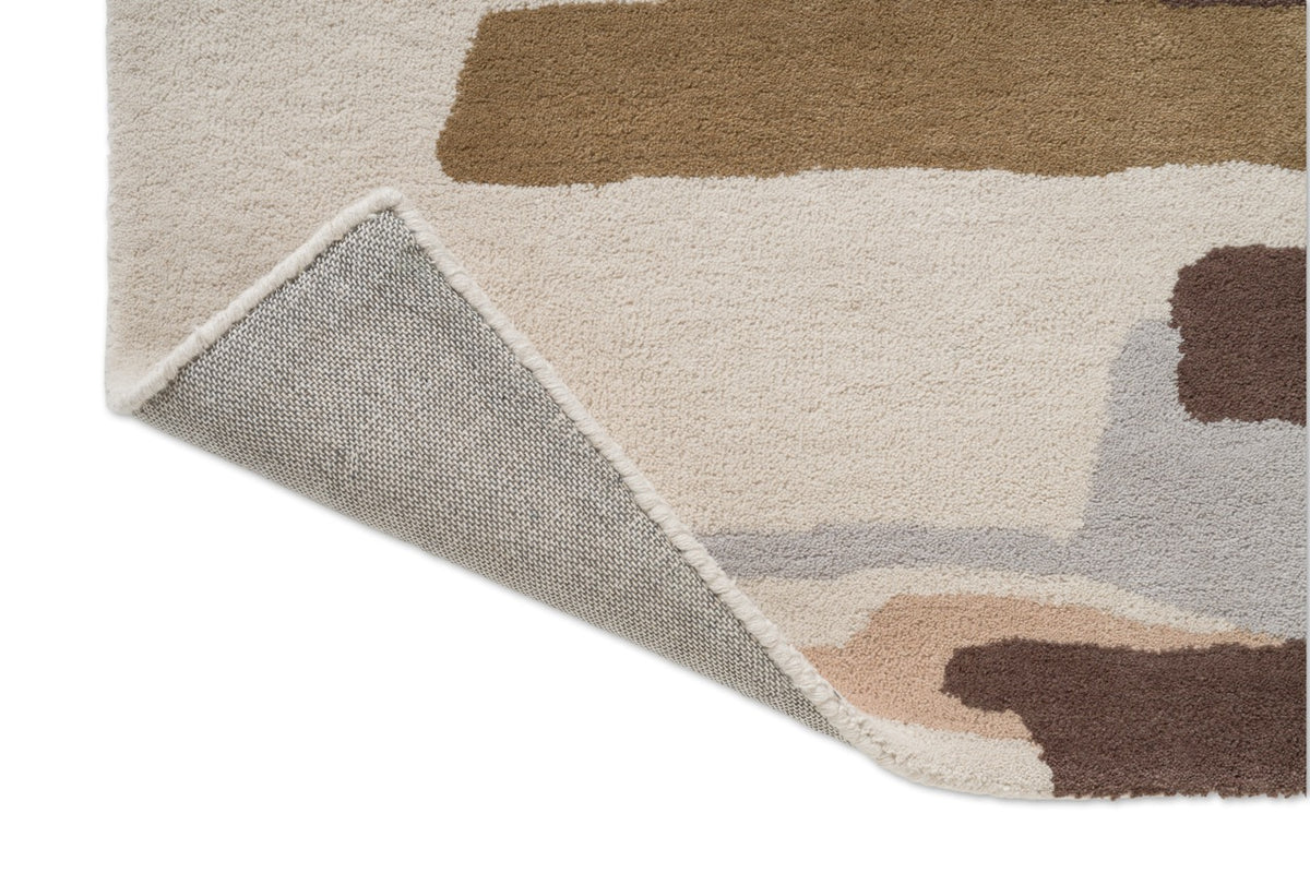 Harlequin Zeal Taupe tapijt, detail van omgeslagen hoek en rug
