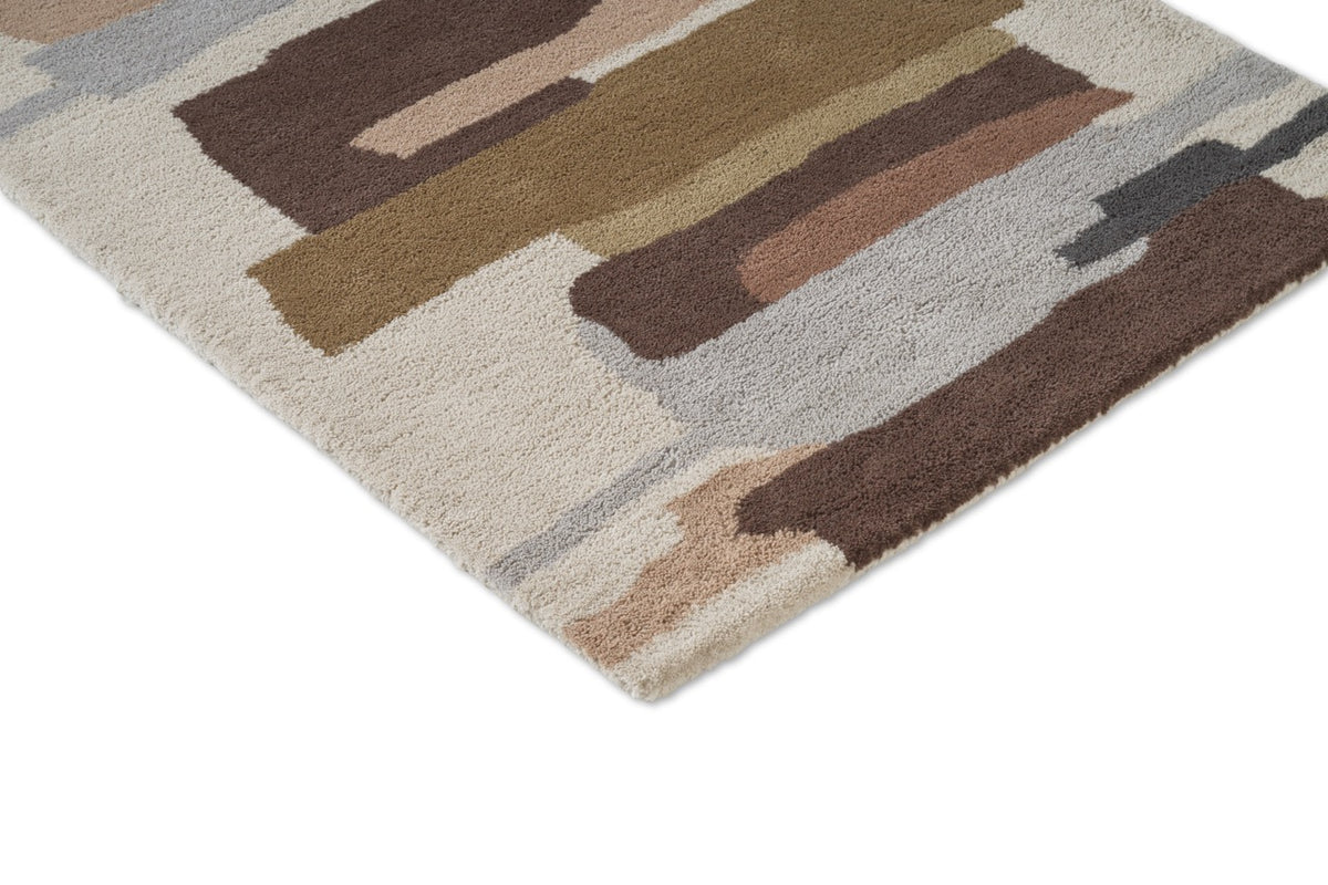 Harlequin Zeal Taupe loper, detail van hoek en pool