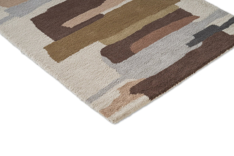 Harlequin Zeal Taupe loper, detail van hoek en pool