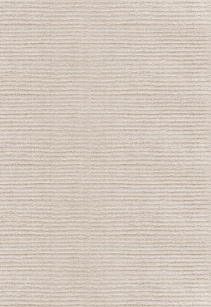 Layered Drift Wool Light Oatmeal Wollteppich in Beige, Detail der gerippten Wolle
