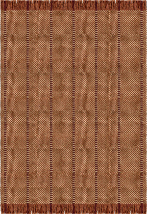 Layered x Massproductions Cord Burgundy Rust gestreifter Wollteppich, Draufsicht