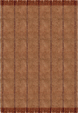 Layered x Massproductions Cord Burgundy Rust gestreifter Wollteppich, Draufsicht