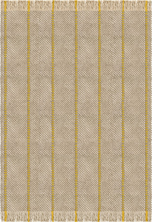 Layered x Massproductions Cord Yellow Oatmeal gestreifter Wollteppich, Draufsicht