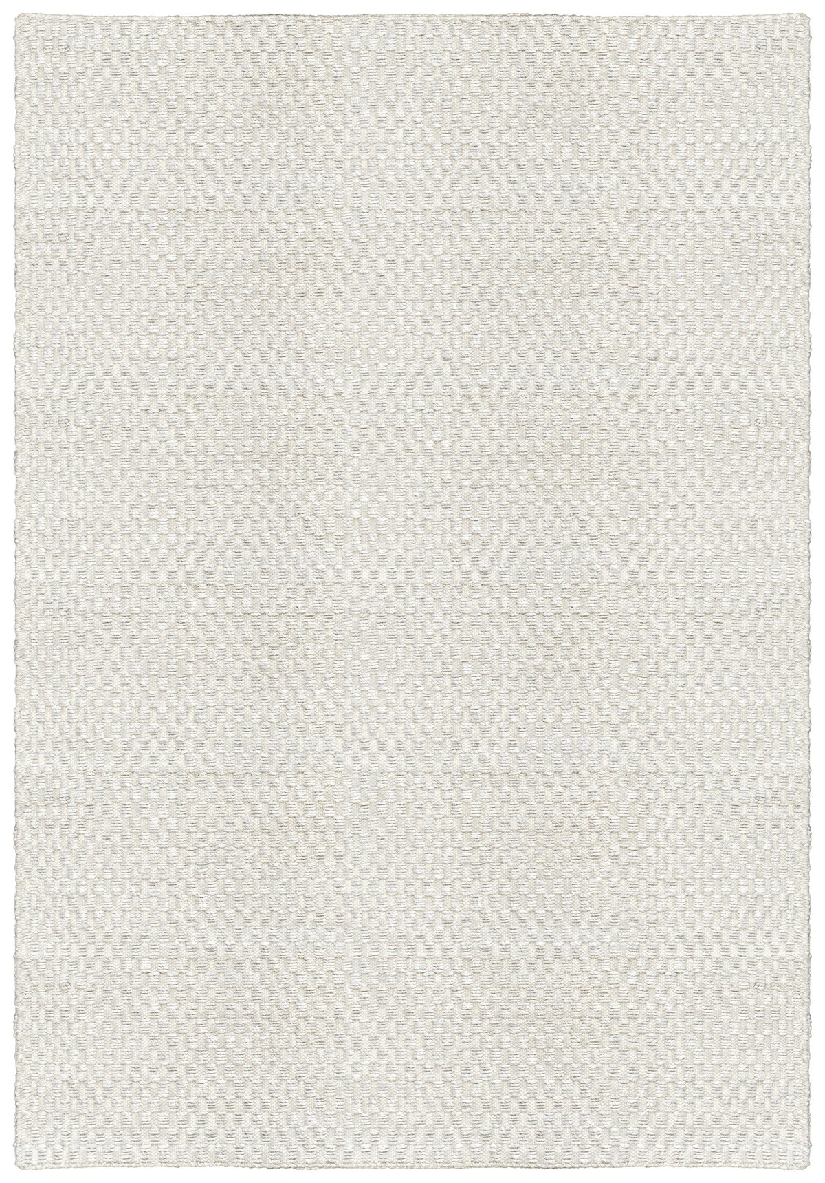 Layered Barley Bone White weißer Teppich aus Jute und Wolle, Draufsicht