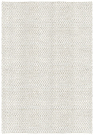 Layered Barley Bone White weißer Teppich aus Jute und Wolle, Draufsicht