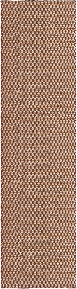 Layered Barley Burgundy bordeaux vloerkleed in jute en wol, loper, bovenaanzicht