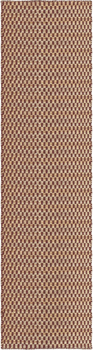 Layered Barley Burgundy bordeaux vloerkleed in jute en wol, loper, bovenaanzicht