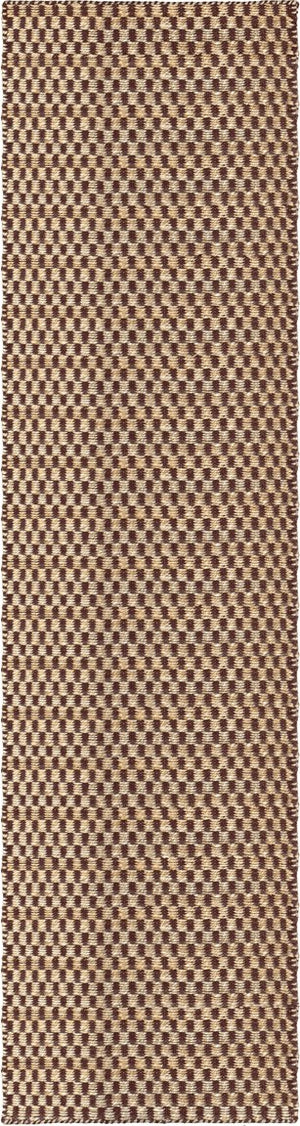 Layered Barley Chestnut brauner Teppich aus Jute und Wolle, Läufer, Draufsicht