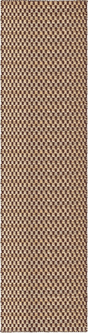 Layered Barley Chestnut brauner Teppich aus Jute und Wolle, Läufer, Draufsicht