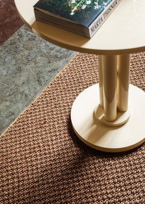 Layered Basket Weave Sisal Brown brown sisal rug, detail of the basket weave