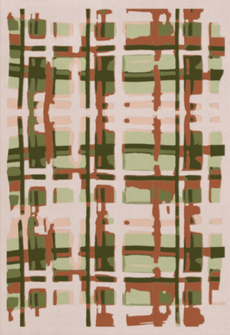 Layered x Collina Strada Plaid Garden Pop wool rug, top view