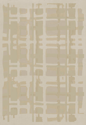 Layered x Collina Strada Plaid Haze wool rug, top view