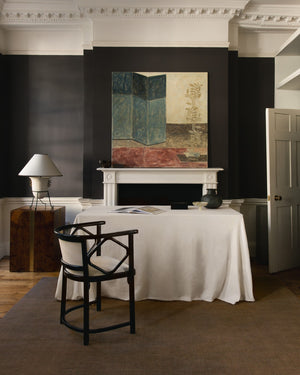 Layered Drift Wool Walnut walnut brown wool rug, in an interior