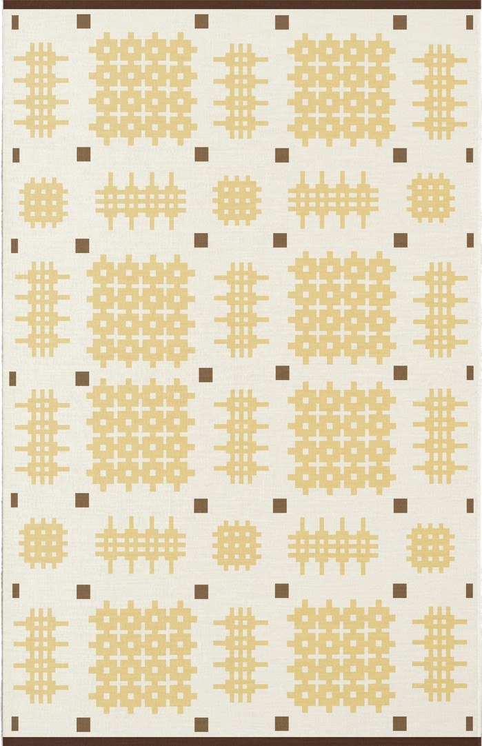 Layered x Tom Morris Ryg Dandelion flachgewebter Wollteppich, Draufsicht