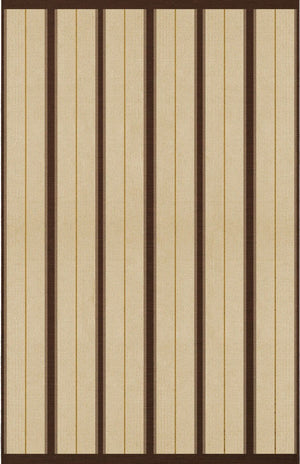 Layered x Tom Morris Racer Stripe Margarine flatweave wool rug, top view