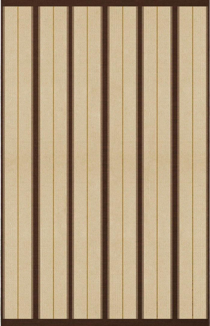 Layered x Tom Morris Racer Stripe Margarine flatweave wool rug, top view