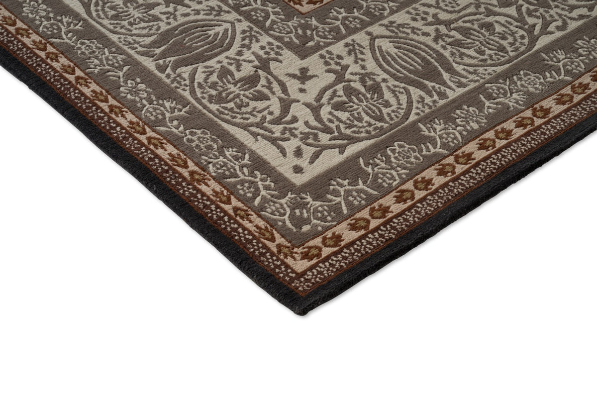 Morris & Co Borage Grey Teppich, Detail von Ecke und Flor