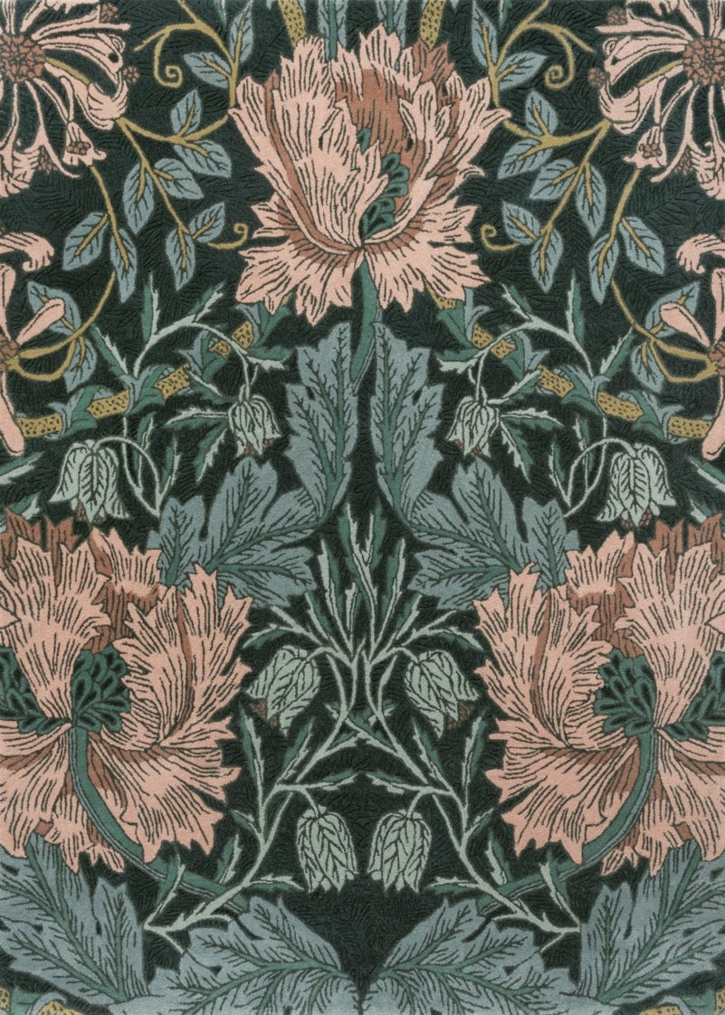 Morris & Co Honeysuckle Tulip Teal 130407
