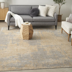 Nourison Harmony HAY05 Grey Gold rug, in a living room
