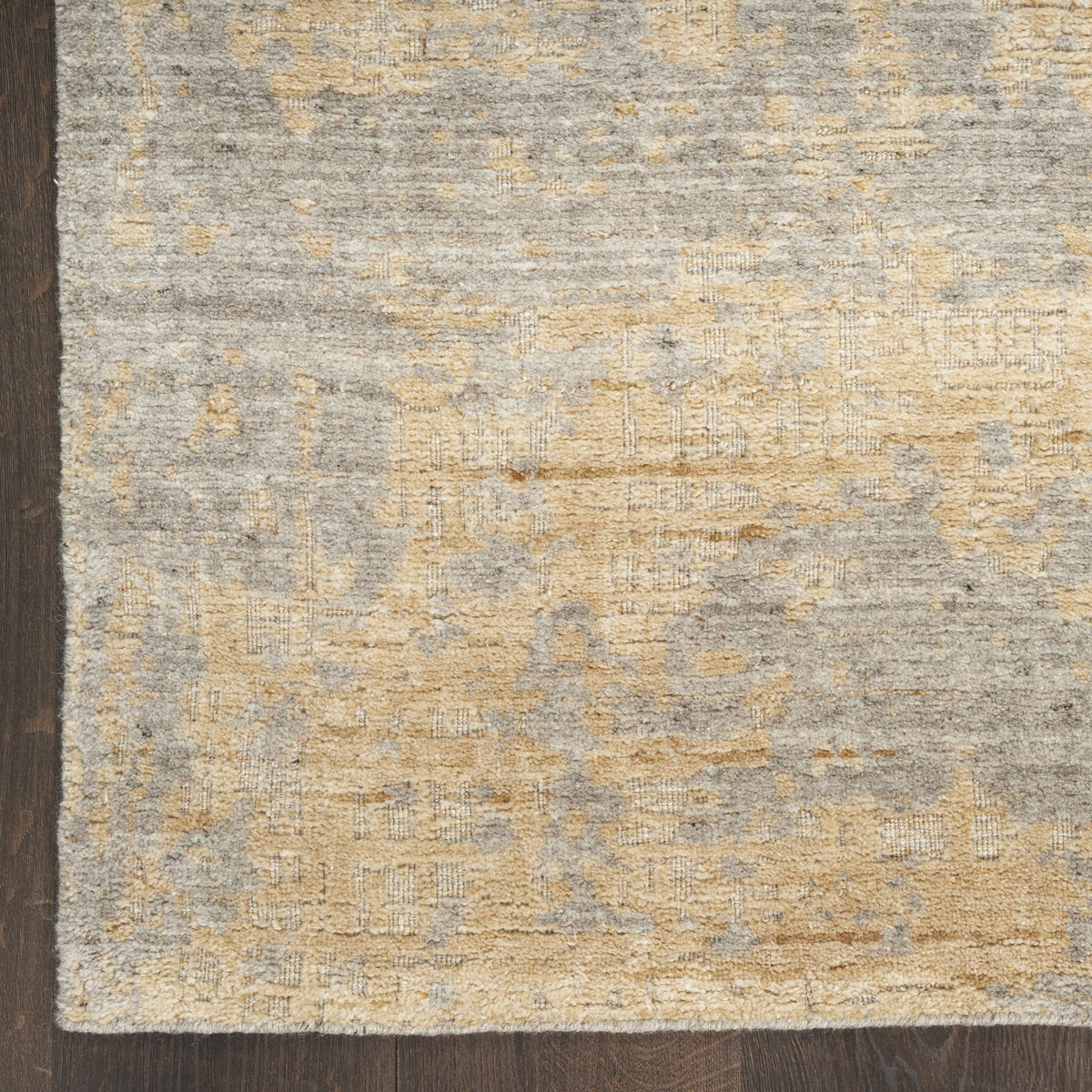Nourison Harmony HAY05 Grey Gold rug, corner detail