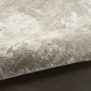 Nourison Harmony HAY06 Silver Grey rug, texture of the high low pile